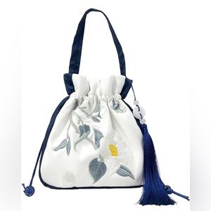 NWT Embroidered Crossbody Shoulder Bag, AVAILABLE IN DARK OR LIGHT BLUE